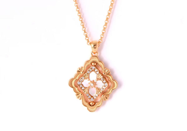 [⭐Reverie Jewels] B.C.L ENAMEL ROTATING SINGLE-DIAMOND NECKLACE（Various colors）