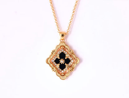 [⭐Reverie Jewels] B.C.L ENAMEL ROTATING SINGLE-DIAMOND NECKLACE（Various colors）