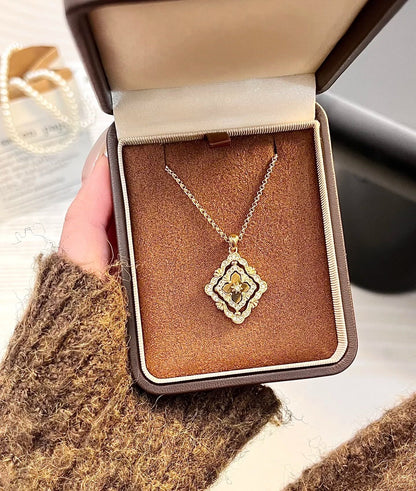 [⭐Reverie Jewels] B.C.L ENAMEL ROTATING SINGLE-DIAMOND NECKLACE（Various colors）