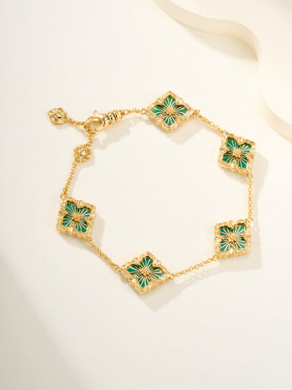 [⭐Reverie Jewels]B.C.L ENAMELED Five-Flower Bracelet（Various Colors)