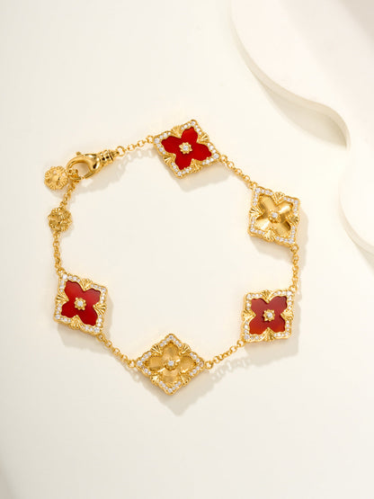[⭐Reverie Jewels]B.C.L ENAMELED Five-Flower Bracelet（Various Colors) BIG SIZE