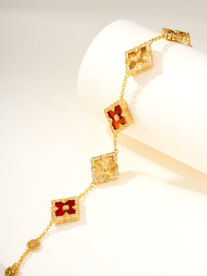 [⭐Reverie Jewels]B.C.L ENAMELED Five-Flower Bracelet（Various Colors) BIG SIZE