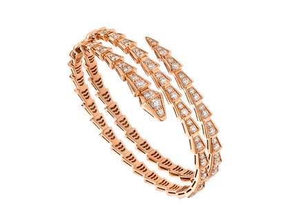 [⭐Reverie Jewels]SERPENTI BRACELET PINK GOLD DIAMOND DOUBLE ROW