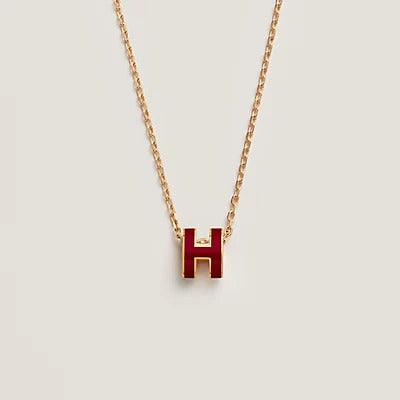 [⭐Reverie Jewels]HM CLIC RED ENAMEL GOLD NECKLACE