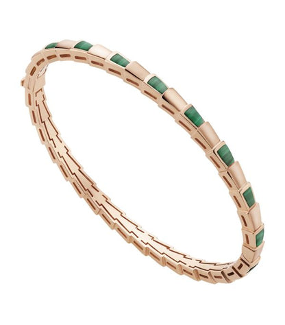 [⭐Reverie Jewels]SERPENTI BRACELET PINK GOLD MALACHITE