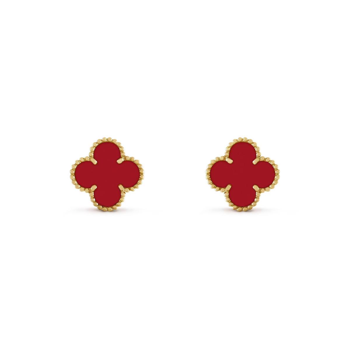[⭐Reverie Jewels]CLOVER MINI 9.5MM CARNELIAN EARRINGS