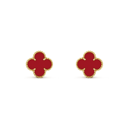 [⭐Reverie Jewels]CLOVER MINI 9.5MM CARNELIAN EARRINGS