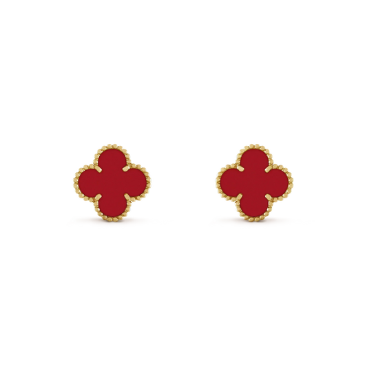 [⭐Reverie Jewels]CLOVER MINI 9.5MM CARNELIAN EARRINGS