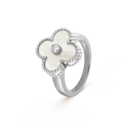 [⭐Reverie Jewels]CLOVER SILVER MOP DIAMOND RING