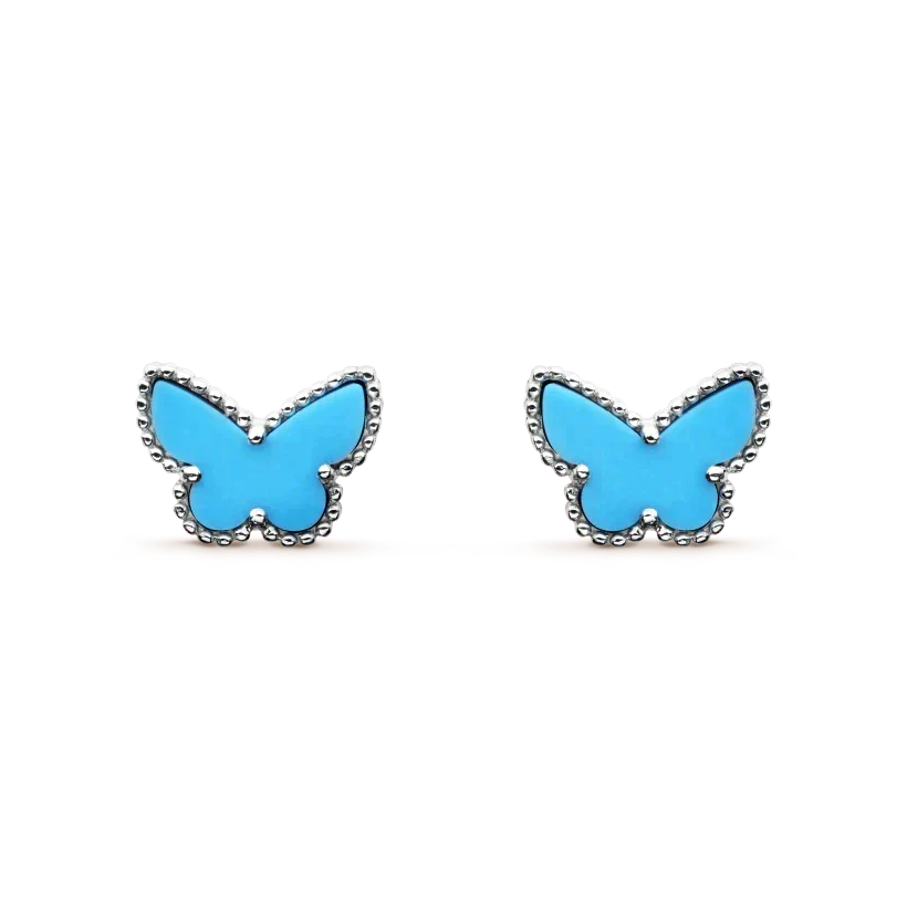 [⭐Reverie Jewels]BUTTERFLY TURQUOISE EARRINGS SILVER
