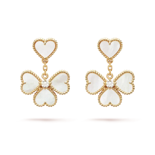 [⭐Reverie Jewels]CLOVER SWEET WHITE MOP EARRINGS