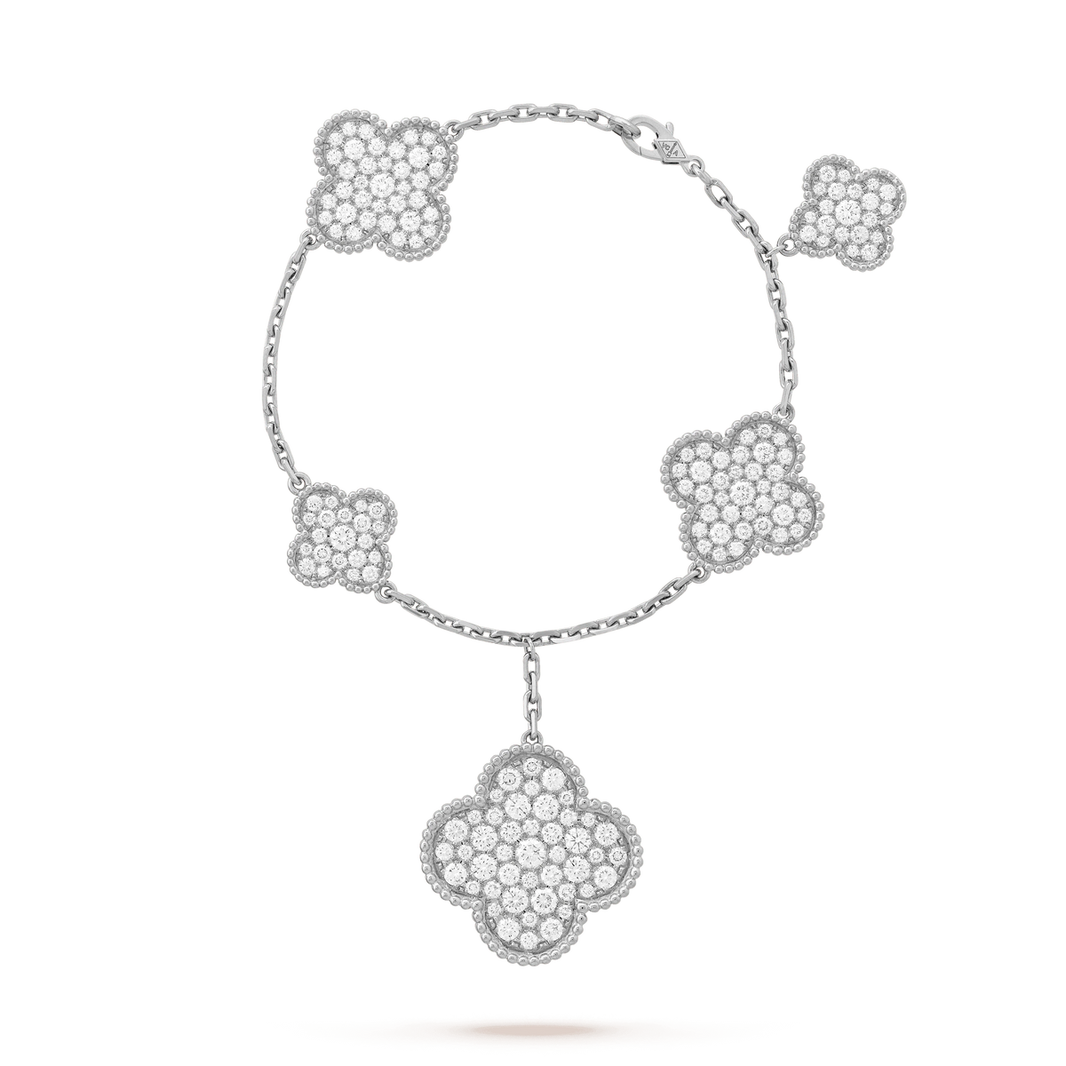 [⭐Reverie Jewels]CLOVER 6 MOTIFS SILVER DIAMOND BRACELET