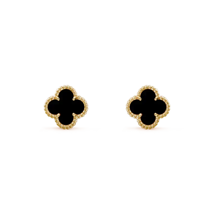 [⭐Reverie Jewels]CLOVER MINI 9.5MM BLACK MOP EARRINGS