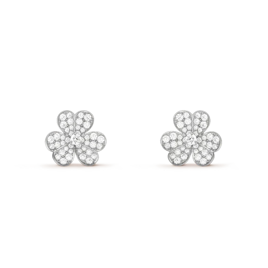 [⭐Reverie Jewels]CLOVER COMOS DIAMOND EARRINGS SILVER
