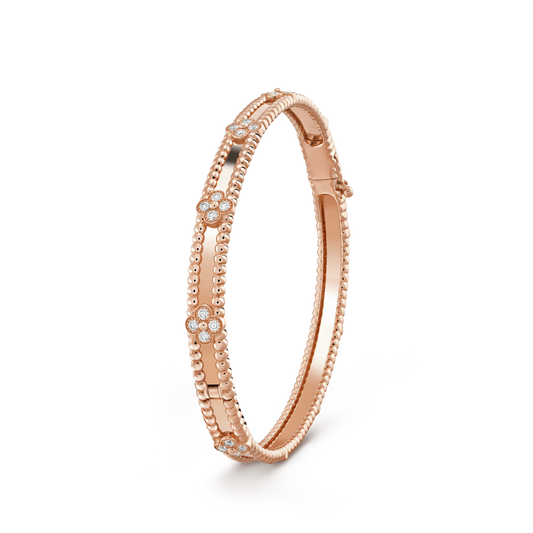 [⭐Reverie Jewels]CLOVER BRACELET 4MM DIAMONDS