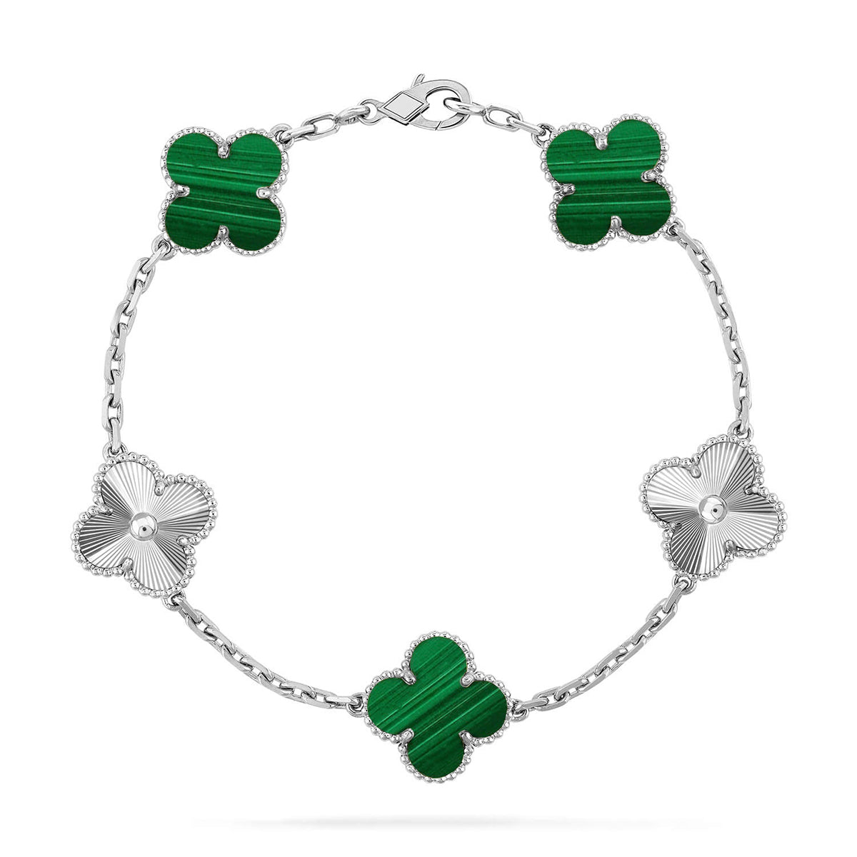 [⭐Reverie Jewels] CLOVER 5 MOTIF MALACHITE BRACELET COLLECTION