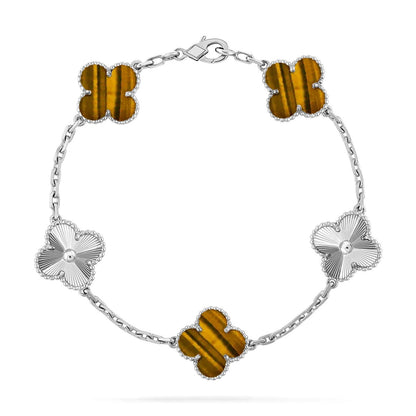 [⭐Reverie Jewels] CLOVER 5 MOTIFS TIGER EYE BRACELET COLLECTION