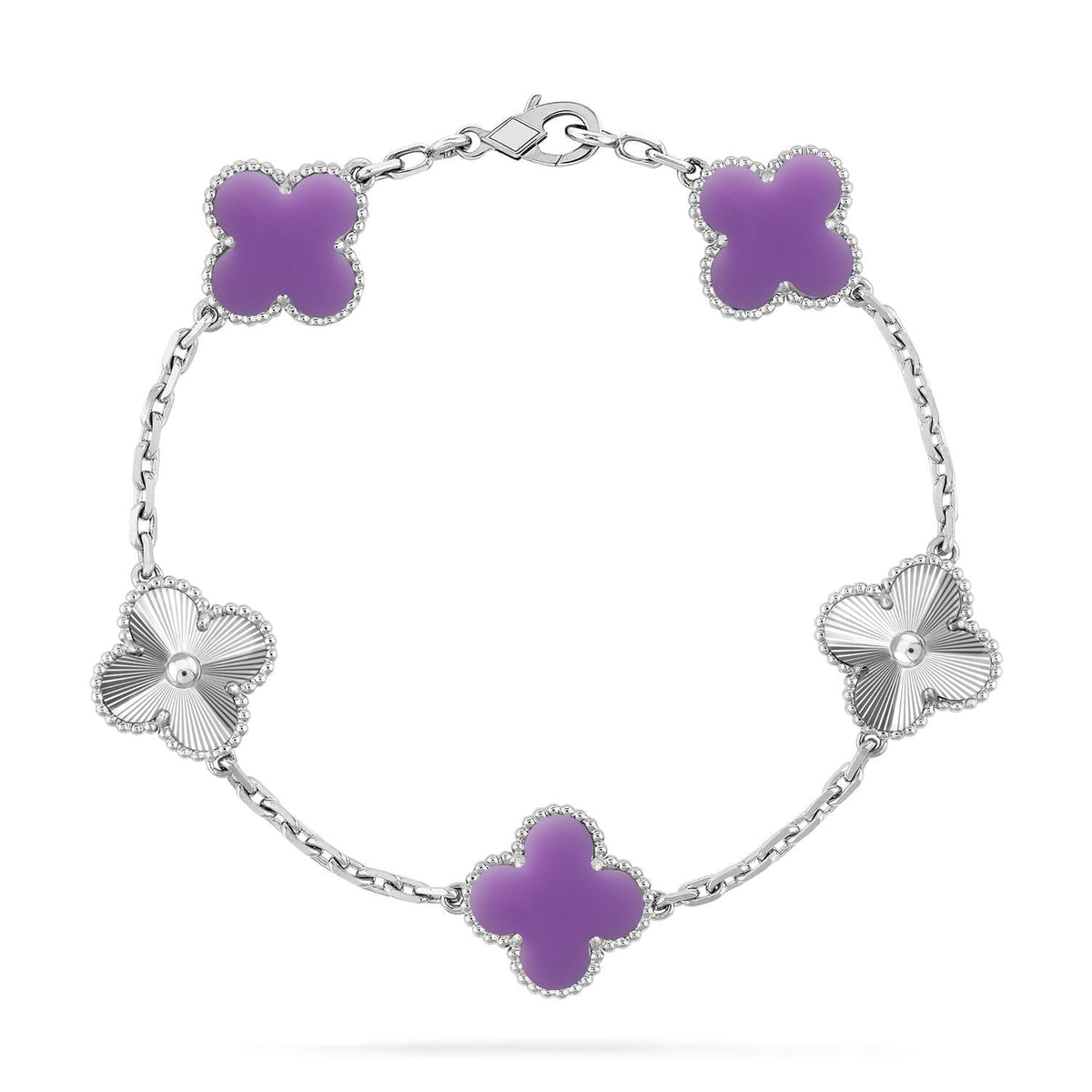 [⭐Reverie Jewels]CLOVER 5 MOTIF LIGHT PURPLE BRACELET COLLECTION