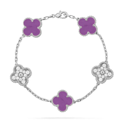 [⭐Reverie Jewels] CLOVER 5 MOTIF VIOLET BRACELET COLLECTION