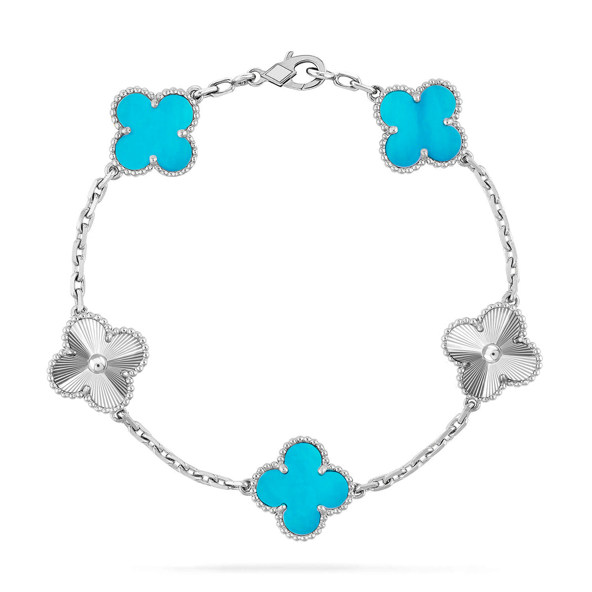 [⭐Reverie Jewels] CLOVER 5 MOTIF TURQUOISE BRACELET COLLECTION