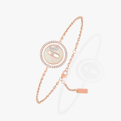 [⭐Reverie Jewels]Demo MOVE WHITE MOTHER OF PEARL PINK GOLD DIAMOND BRACELET