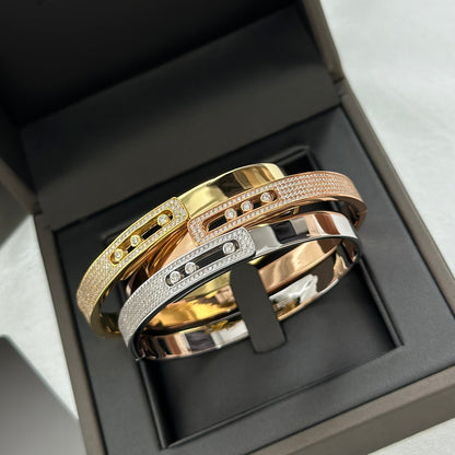 [⭐Reverie Jewels]Move Noa Rose Gold Pavé Diamond Bangle Bracelet