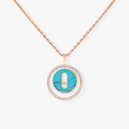 [⭐Reverie Jewels]Demo MOVE 1 DIAMOND TURQUOISE PINK GOLD DIAMOND NECKLACE