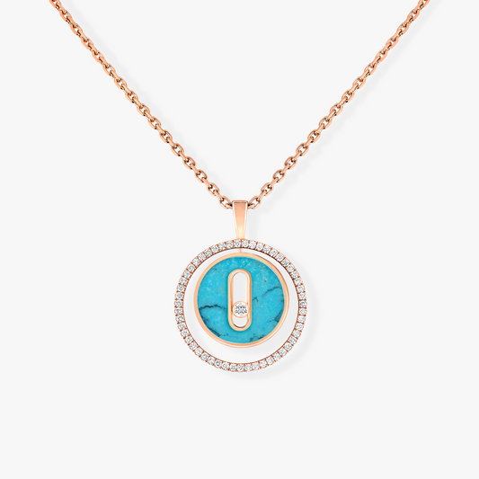 [⭐Reverie Jewels]Demo MOVE 1 DIAMOND TURQUOISE PINK GOLD DIAMOND NECKLACE