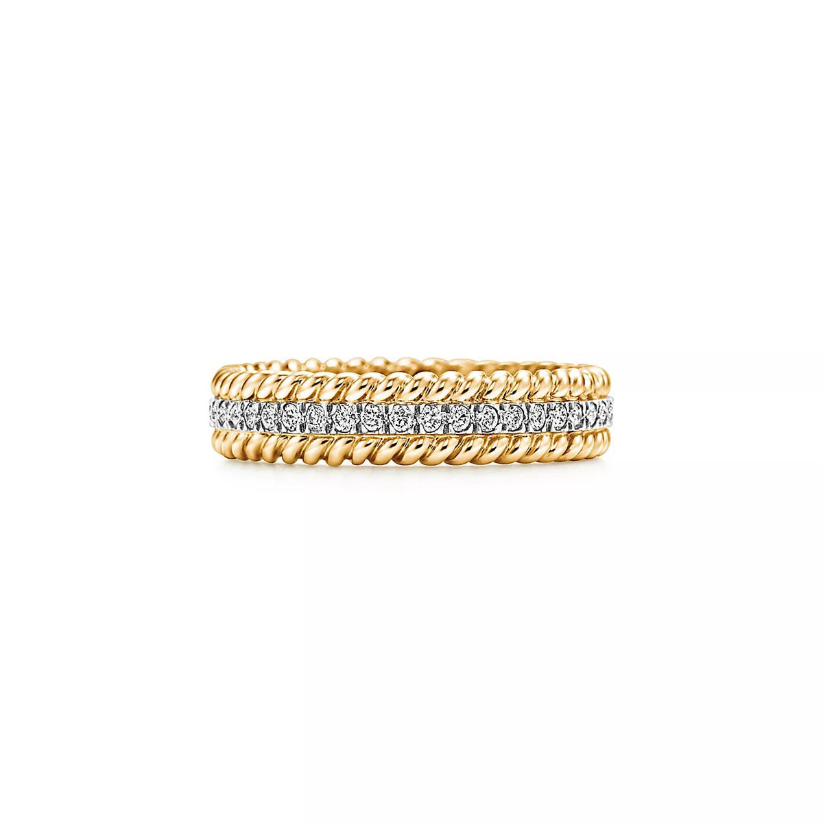 [Reverie Jewels]ROPE TWO-ROW GOLD DIAMOND RING