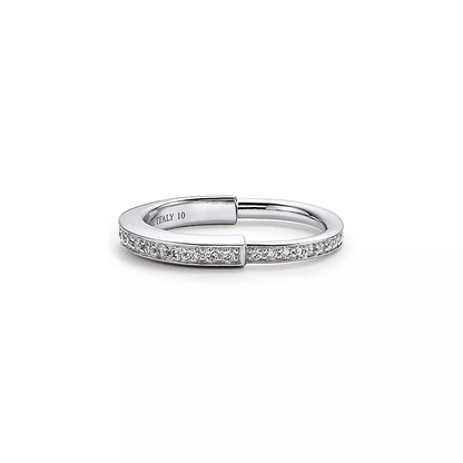 [Reverie Jewels]LOCK RING SILVER DIAMOND PAVED