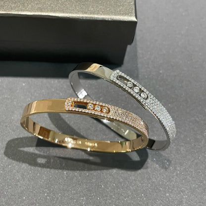 [⭐Reverie Jewels]Move Noa Rose Gold Pavé Diamond Bangle Bracelet