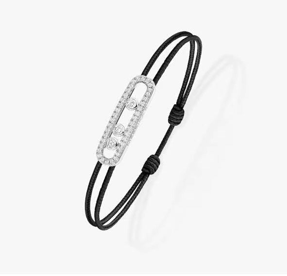 [⭐Reverie Jewels]Messika Care(s) pink cord pavé bracelet