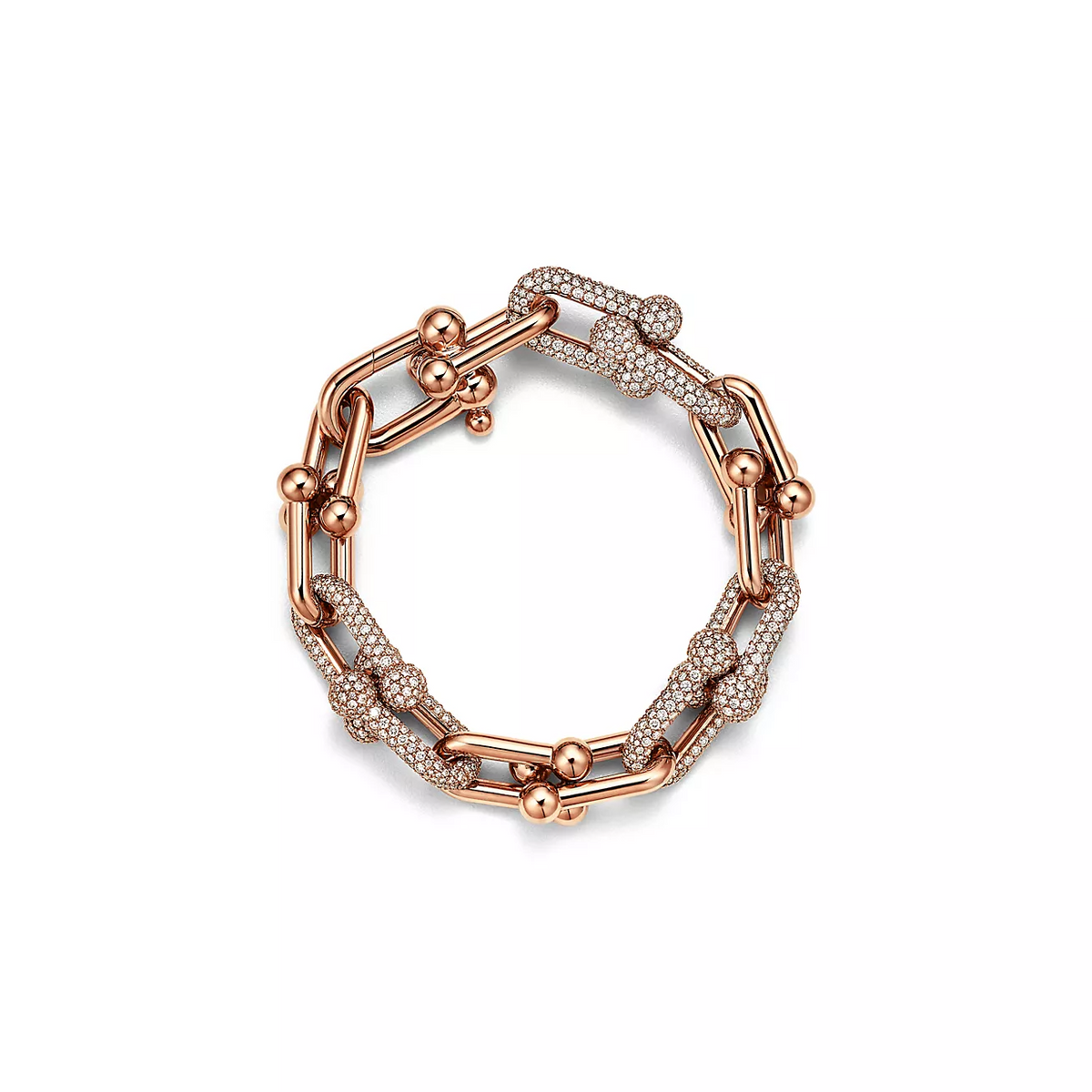 [Reverie Jewels]HARDWEAR LARGE LINK PINK GOLD PAVED DIAMOND BRACELET