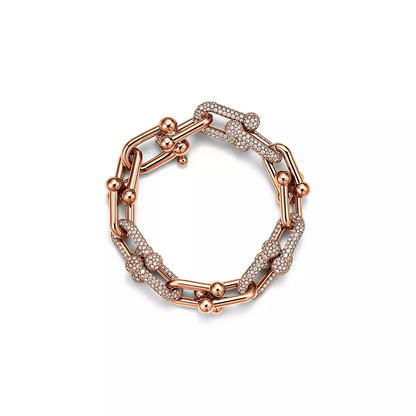 [Reverie Jewels]HARDWEAR LARGE LINK PINK GOLD PAVED DIAMOND BRACELET