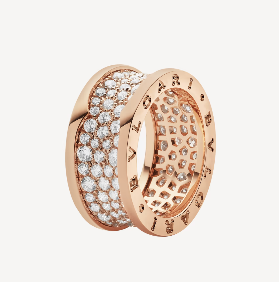 [⭐Reverie Jewels]ZERO 1 WITH PAVED DIAMONDS ON THE SPIRAL RING