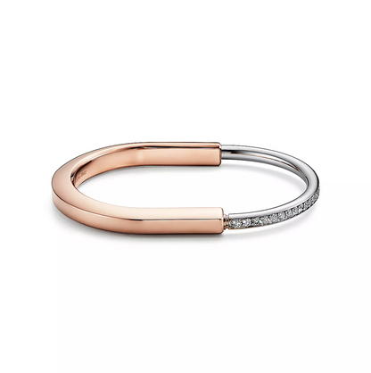 [Reverie Jewels]LOCK BRACELET ROSE AND WHITE GOLD DIAMOND