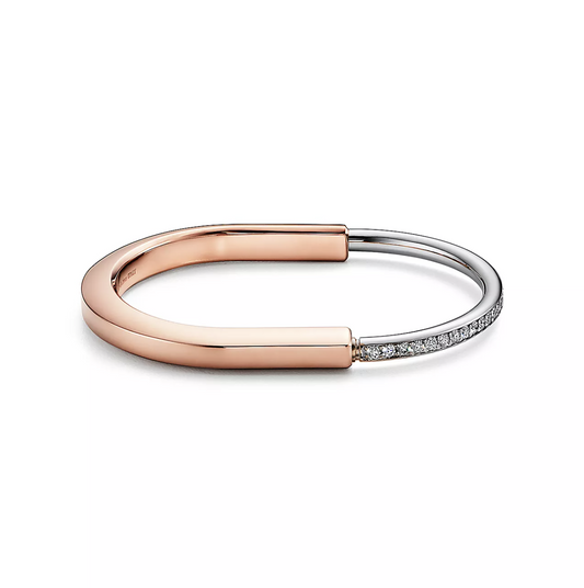 [Reverie Jewels]LOCK BRACELET ROSE AND WHITE GOLD DIAMOND
