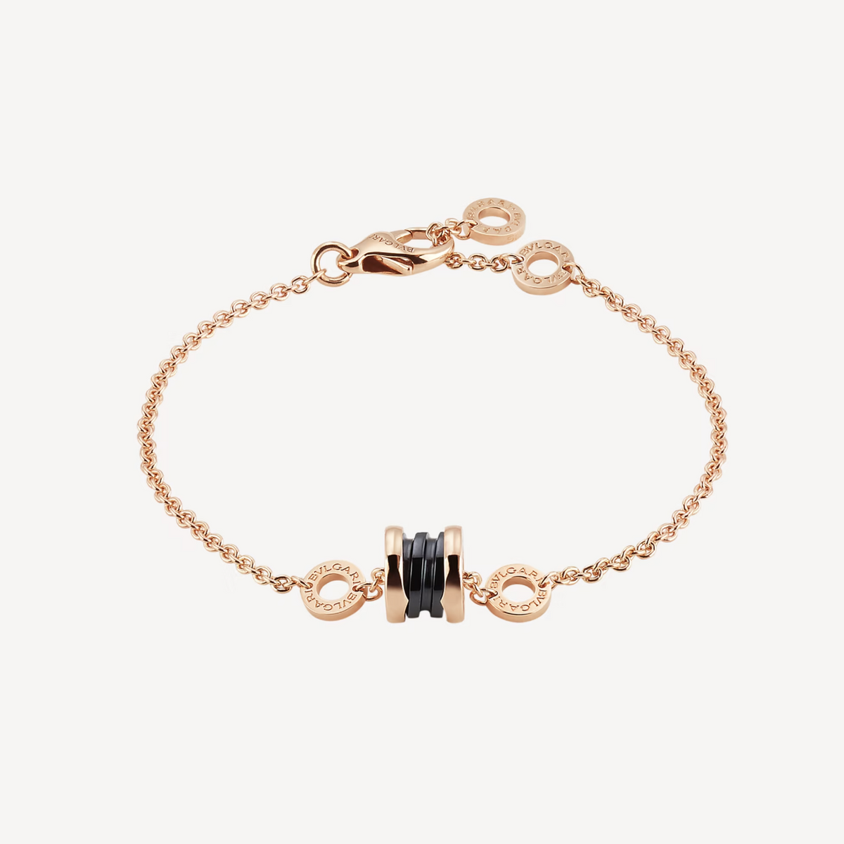 [⭐Reverie Jewels]ZERO 1 SOFT PINK GOLD AND BLACK CERAMIC BRACELET