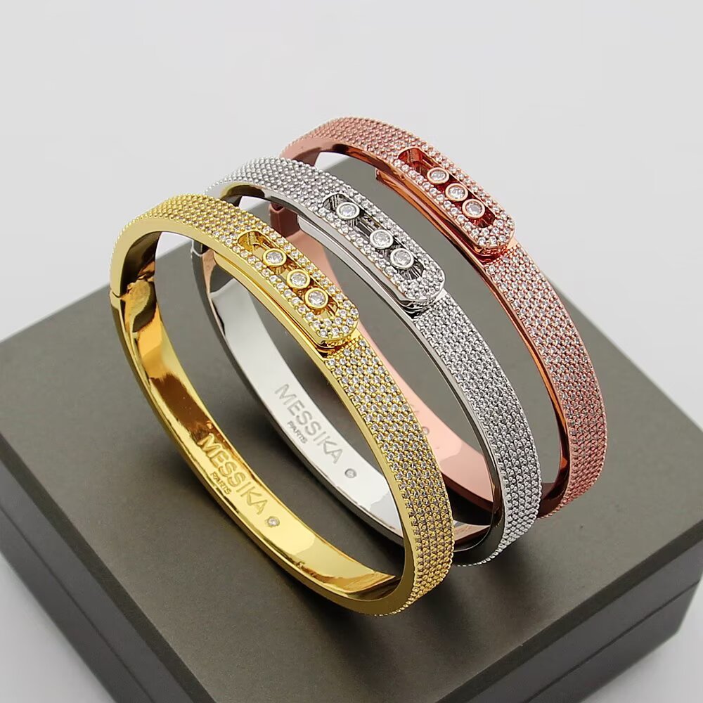 [⭐Reverie Jewels]Move Noa Full Pavé Diamond Bangle Bracelet