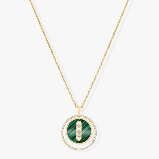 [⭐Reverie Jewels]Demo MOVE 3 DIAMOND MALACHITE GOLD DIAMOND NECKLACE
