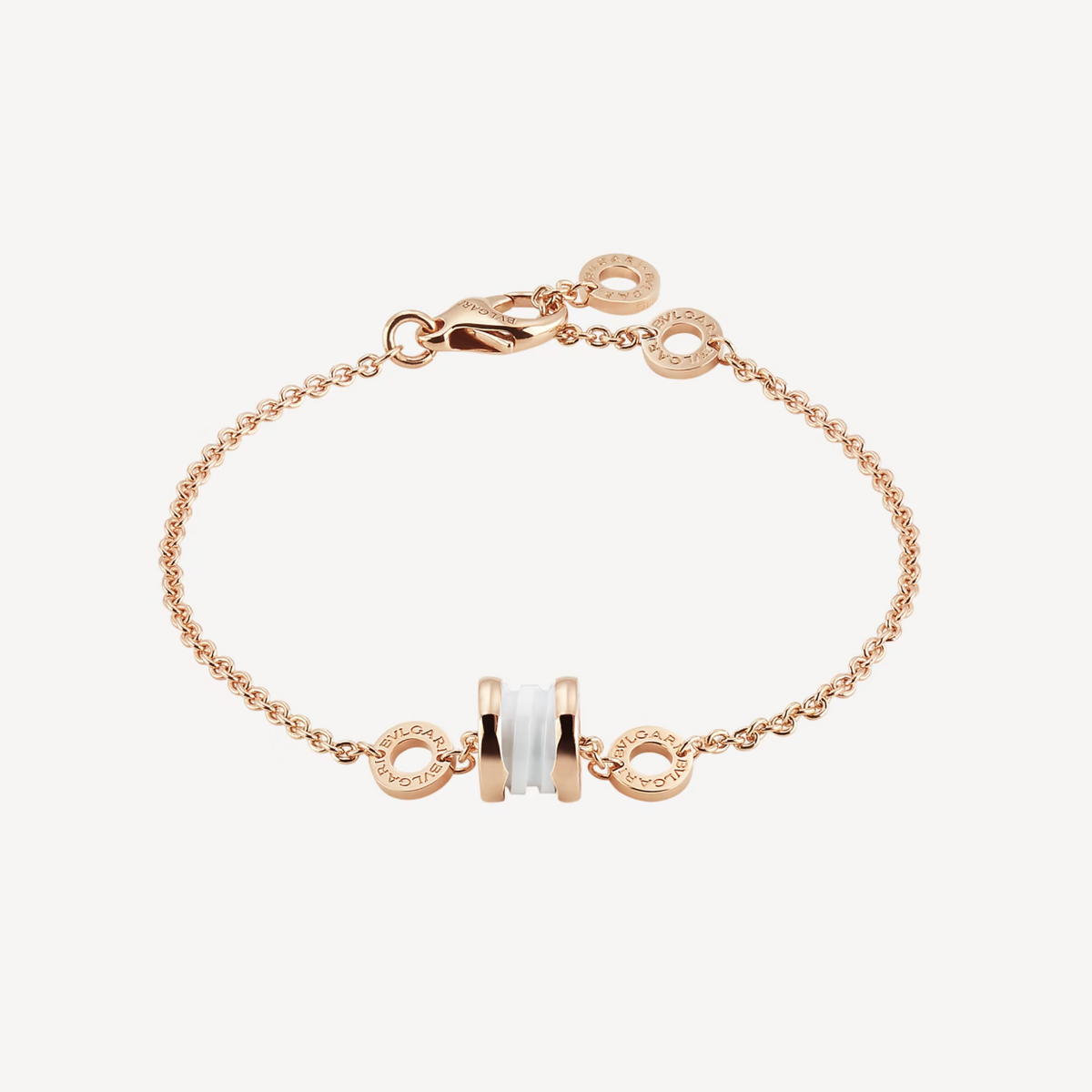 [⭐Reverie Jewels]ZERO 1 SOFT PINK GOLD AND WHITE CERAMIC BRACELET