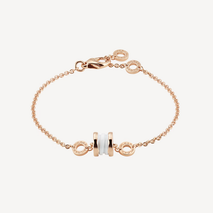 [⭐Reverie Jewels]ZERO 1 SOFT PINK GOLD AND WHITE CERAMIC BRACELET