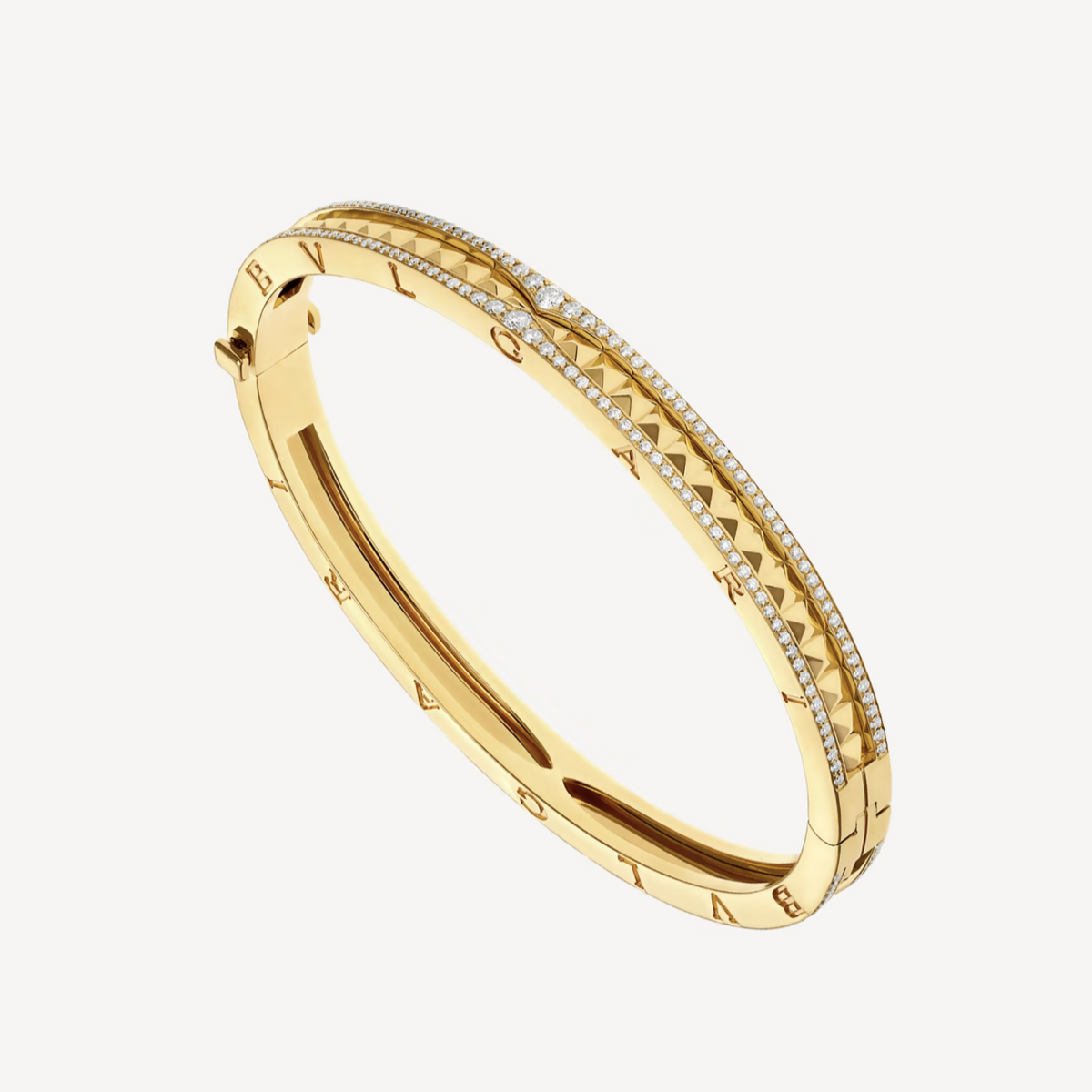 [⭐Reverie Jewels]ZERO 1 SPIRAL AND PAVED DIAMOND GOLD BRACELET