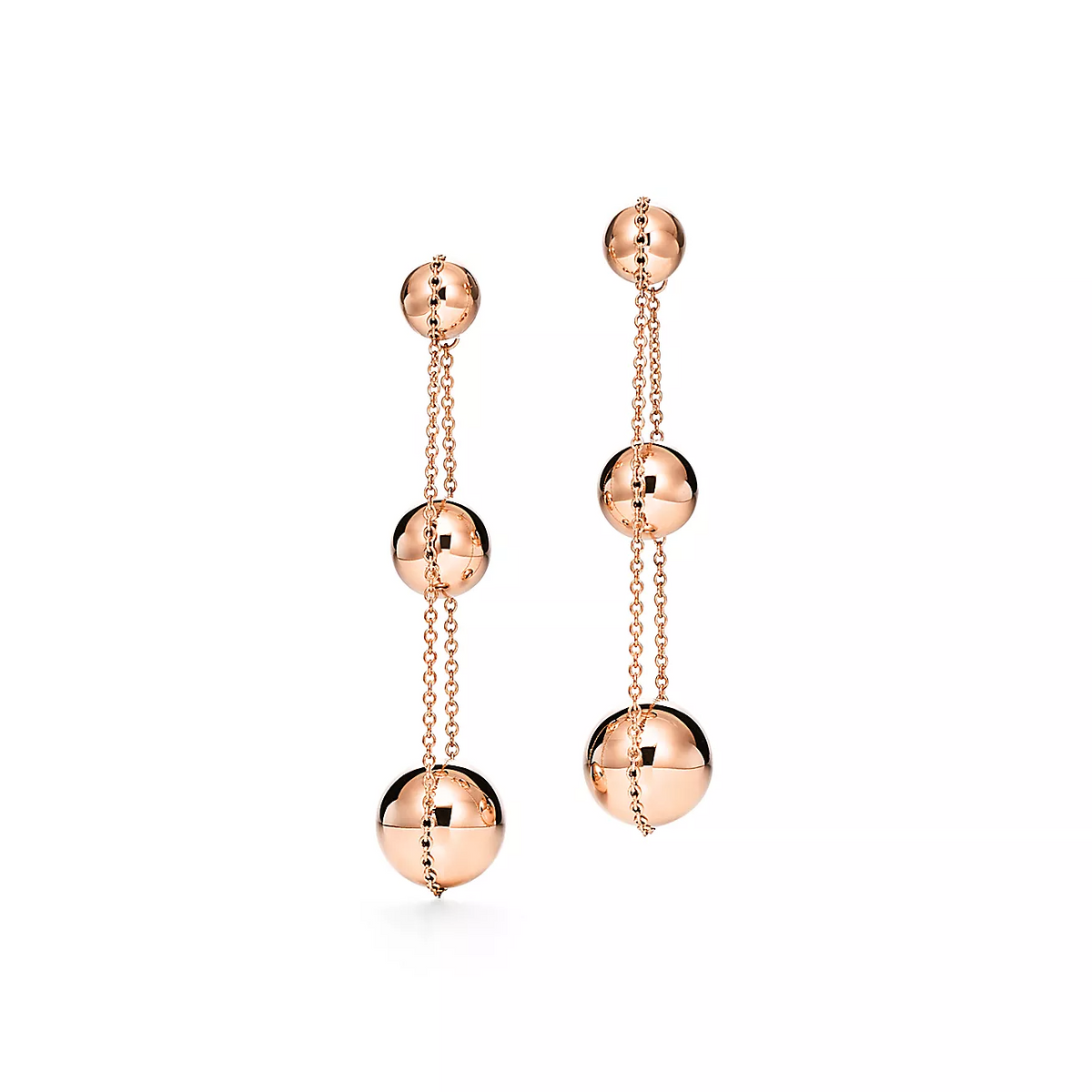 [Reverie Jewels]TRIPLE DROP PINK GOLD EARRINGS