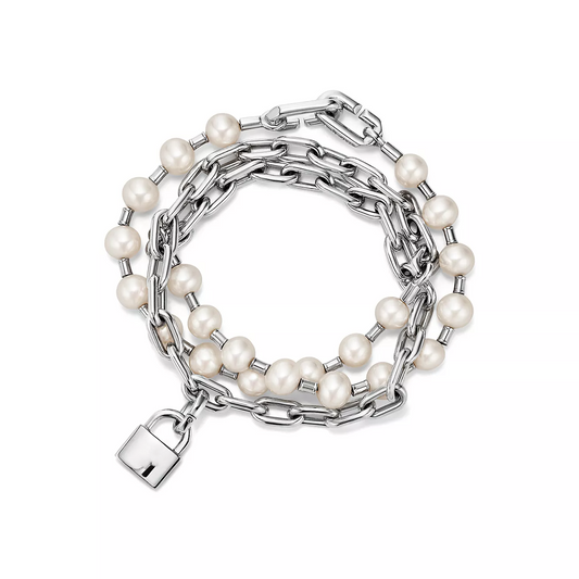 [Reverie Jewels]PEARL LOCK SILVER BRACELET