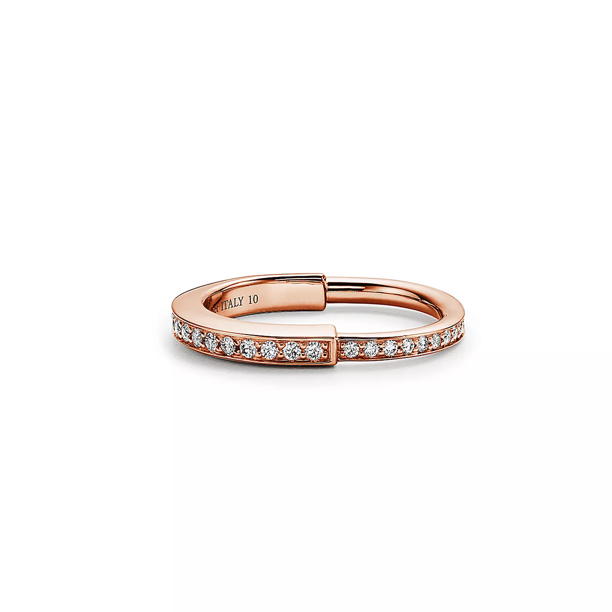 [Reverie Jewels]LOCK RING PINK GOLD DIAMOND PAVED
