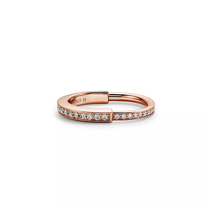 [Reverie Jewels]LOCK RING PINK GOLD DIAMOND PAVED