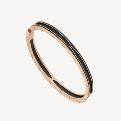 [⭐Reverie Jewels]ZERO 1 PINK GOLD WITH MATTE BLACK CERAMIC BRACELET