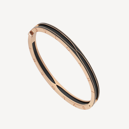 [⭐Reverie Jewels]ZERO 1 PINK GOLD WITH MATTE BLACK CERAMIC BRACELET