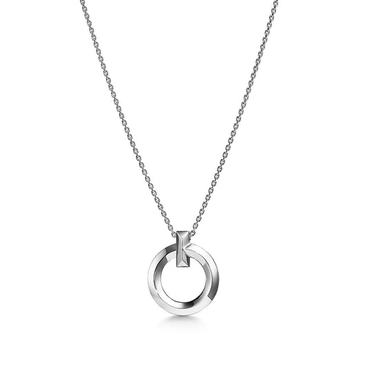 [Reverie Jewels]T CIRCLE PENDENT SILVER NECKLACE